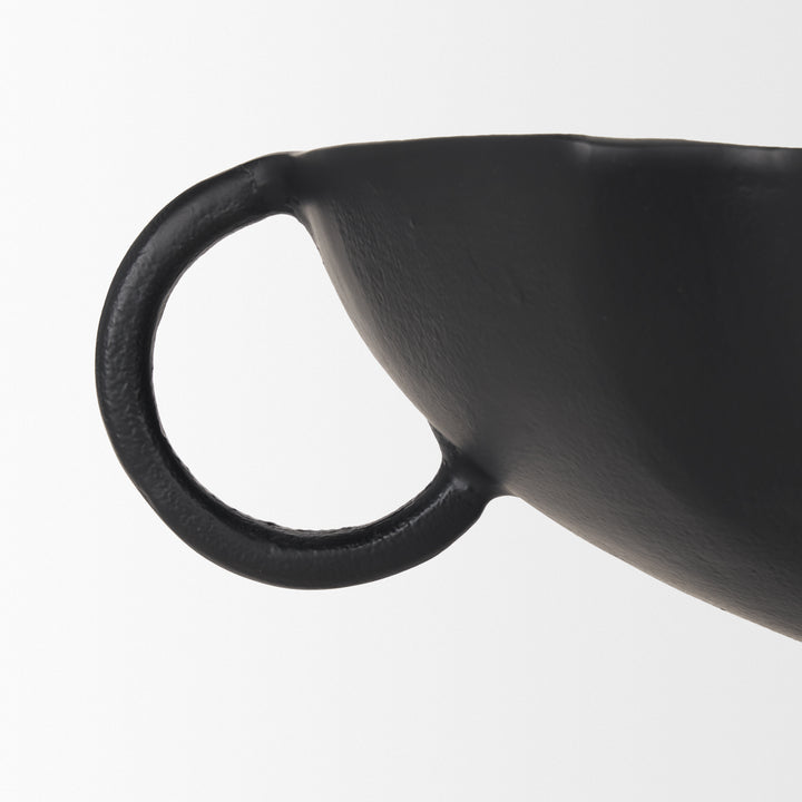 Radka Large Matte Black Metal Decorative Bowl Decor Mercana