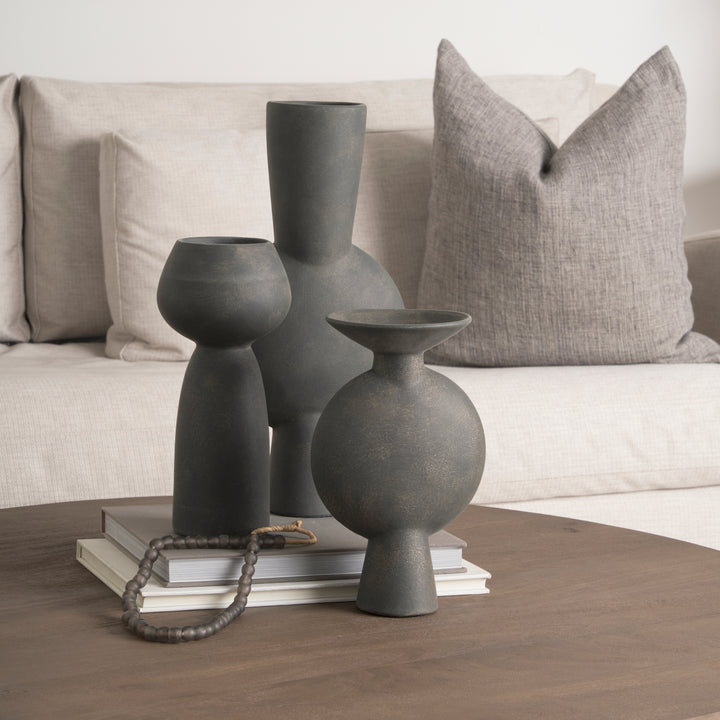 Kaz Earthy Brown Ceramic Vase Decor Mercana