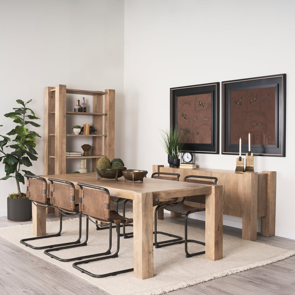 Beth Light Brown Wood w/ 3 Doors Sideboard Dining Room Mercana