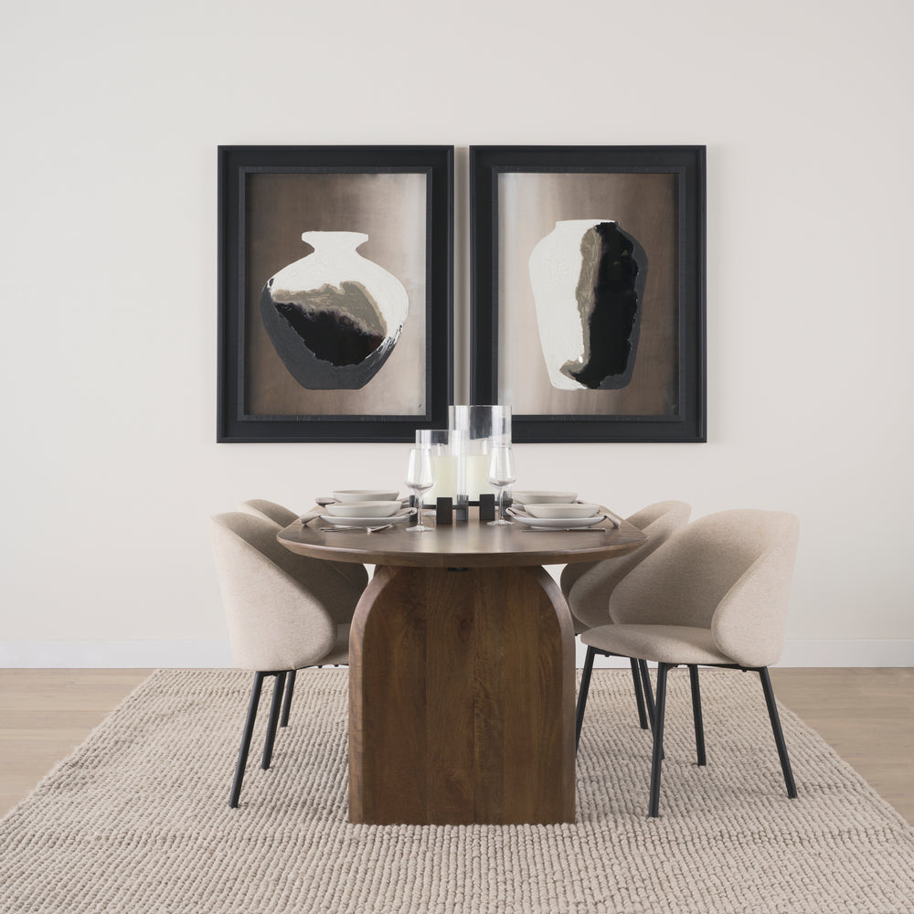 Shannon Dining Chair w/ Oatmeal Fabric & Matte Black Metal Dining Room Mercana