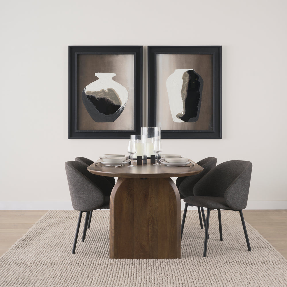 Shannon Dining Chair w/ Gray Fabric & Matte Black Metal Dining Room Mercana