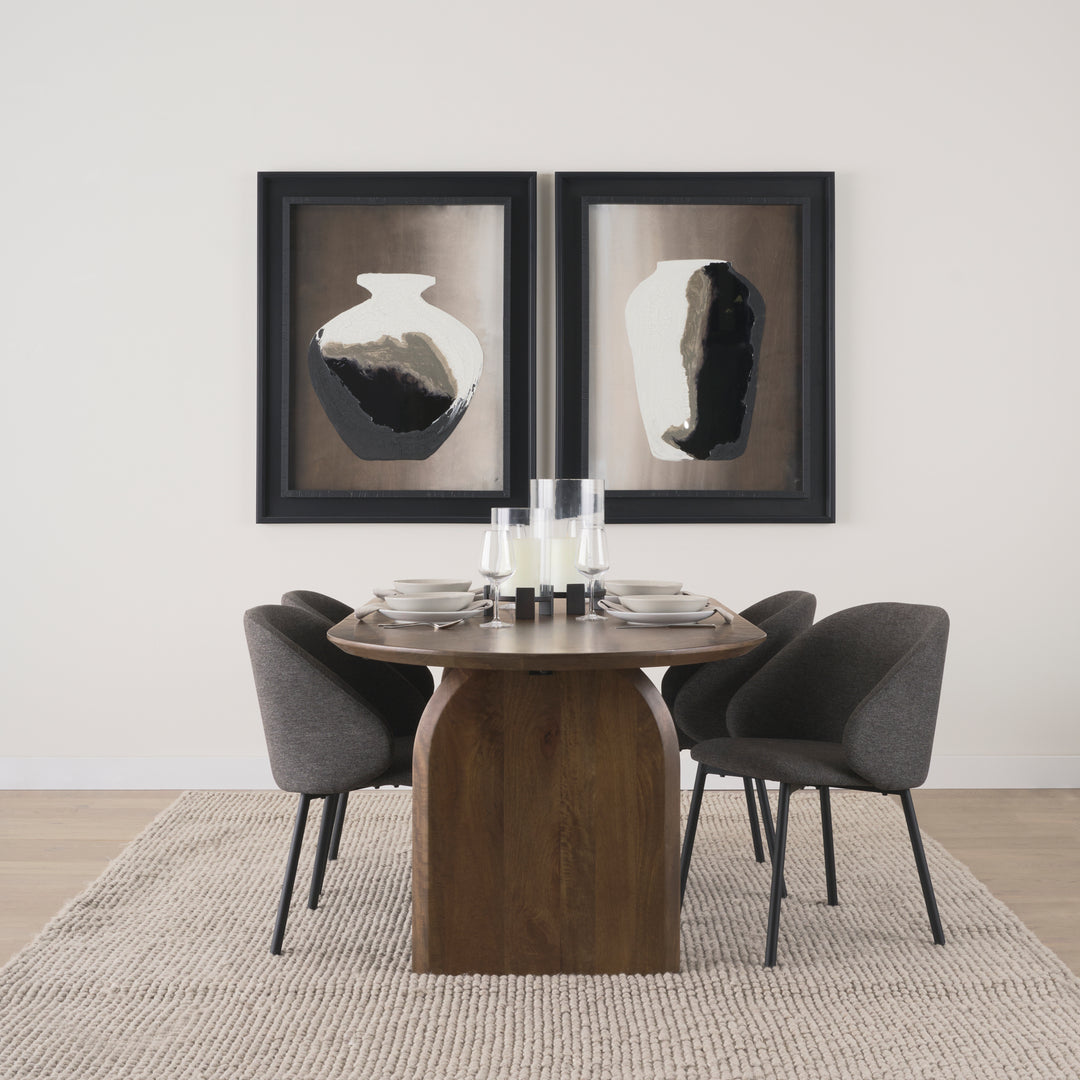 Shannon Dining Chair w/ Gray Fabric & Matte Black Metal Dining Room Mercana
