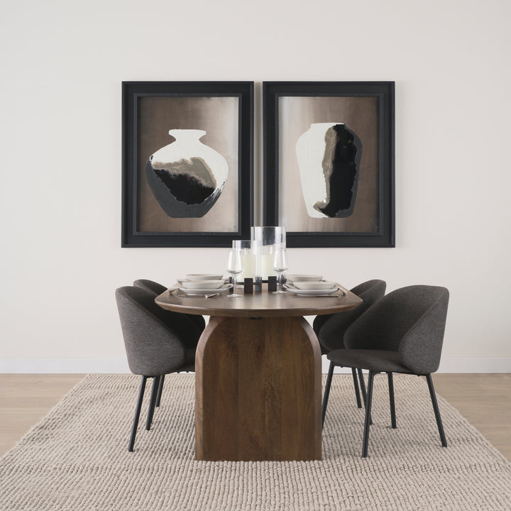 Shannon Dining Chair w/ Gray Fabric & Matte Black Metal Dining Room Mercana