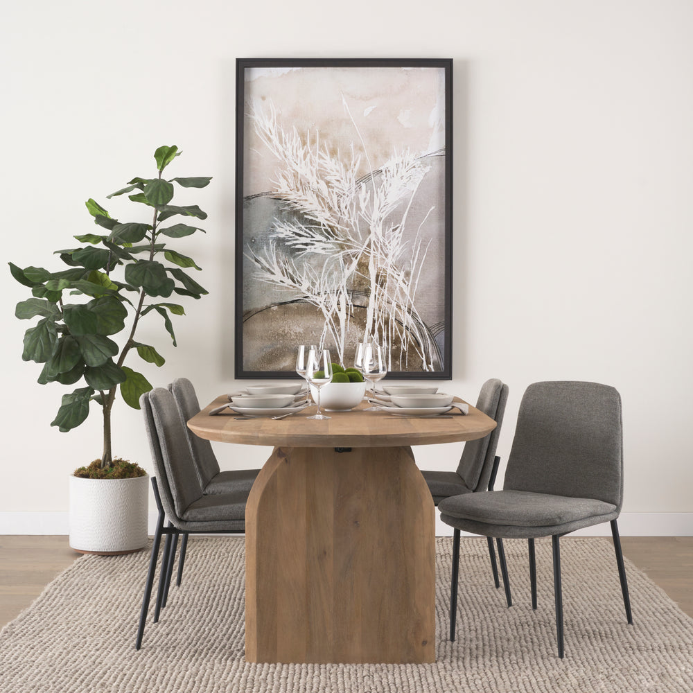 Eve Dining Chair w/ Gray Fabric & Matte Black Metal Dining Room Mercana