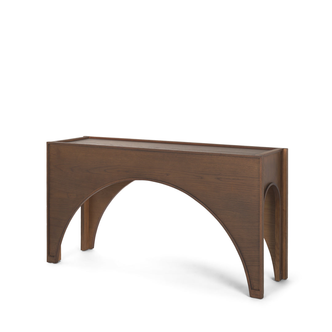 Laraya Dark Brown Wood Arched Console Table Dining Room Mercana