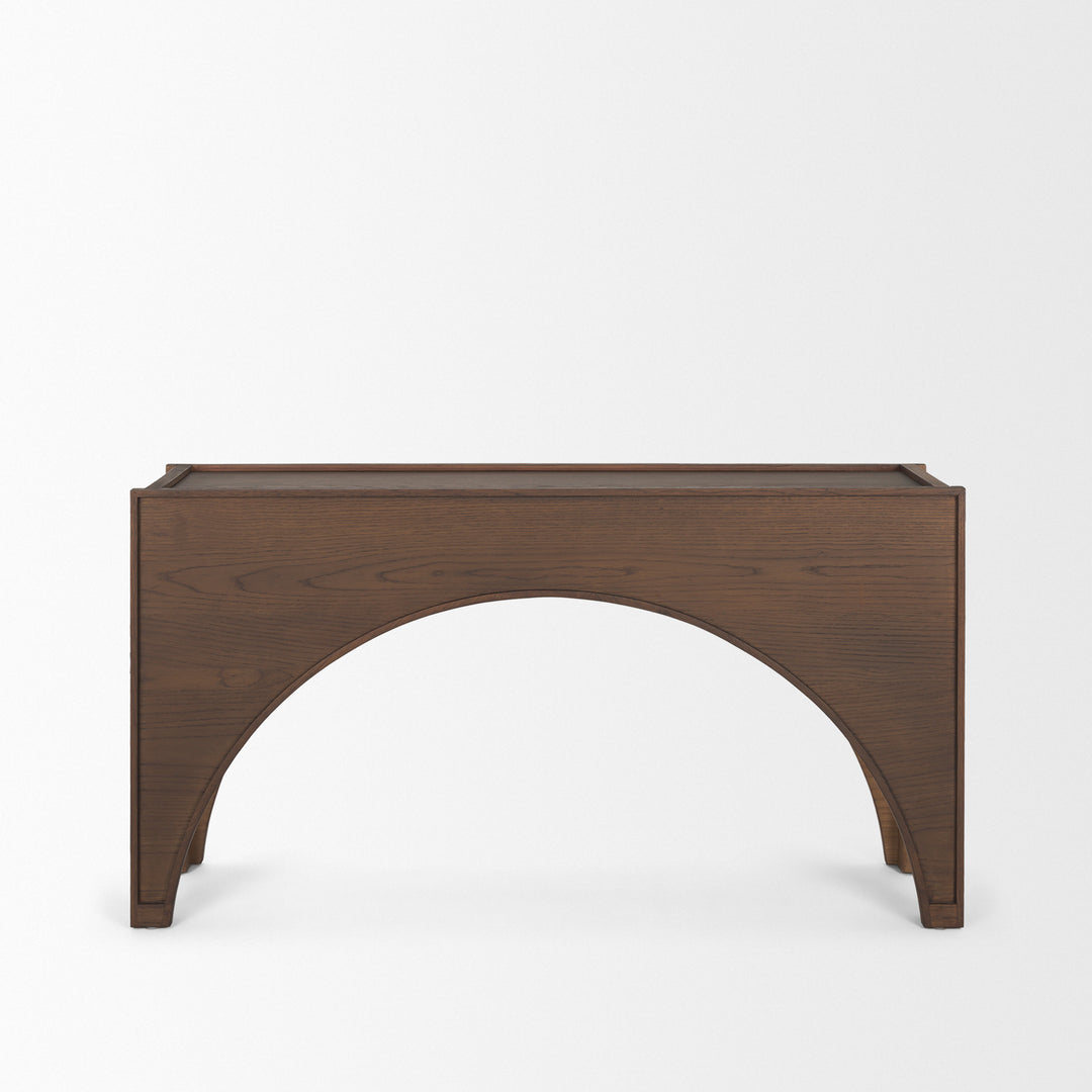 Laraya Dark Brown Wood Arched Console Table Dining Room Mercana