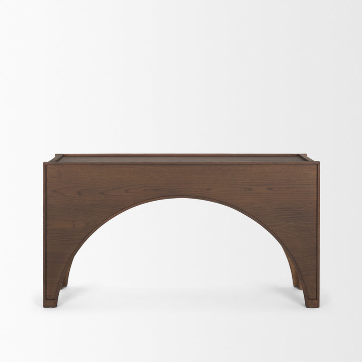 Laraya Dark Brown Wood Arched Console Table Dining Room Mercana