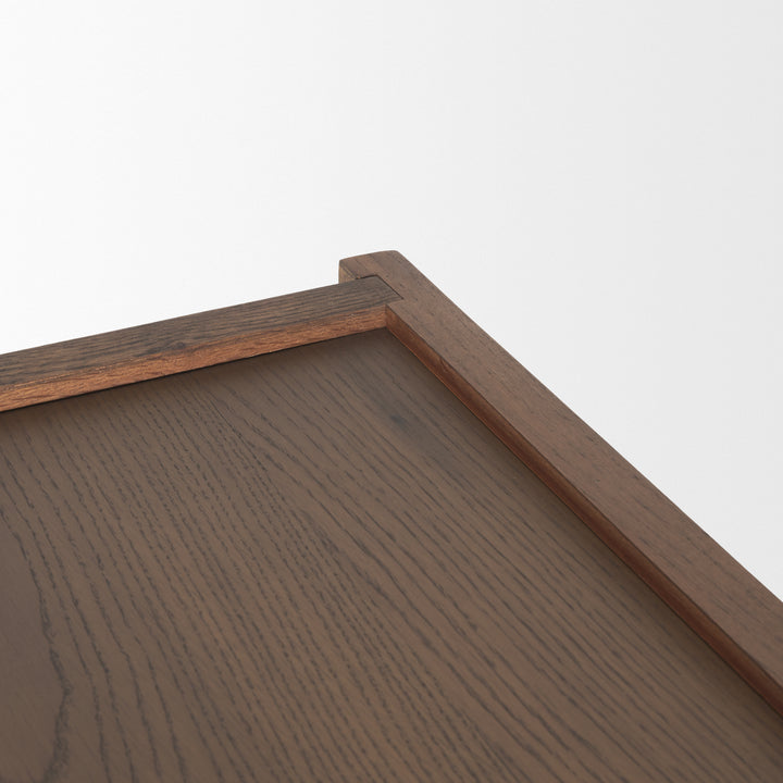 Laraya Dark Brown Wood Arched Console Table Dining Room Mercana