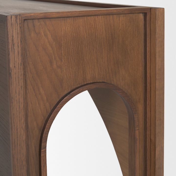 Laraya Dark Brown Wood Arched Console Table Dining Room Mercana