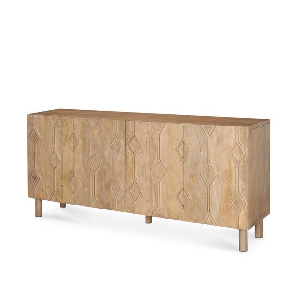 Heera Brown Diamond Motif Sideboard