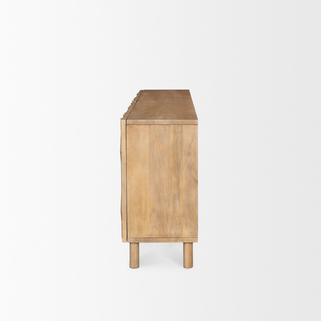 Heera Light Brown Diamond w/ Shelf Motif Sideboard Dining Room Mercana
