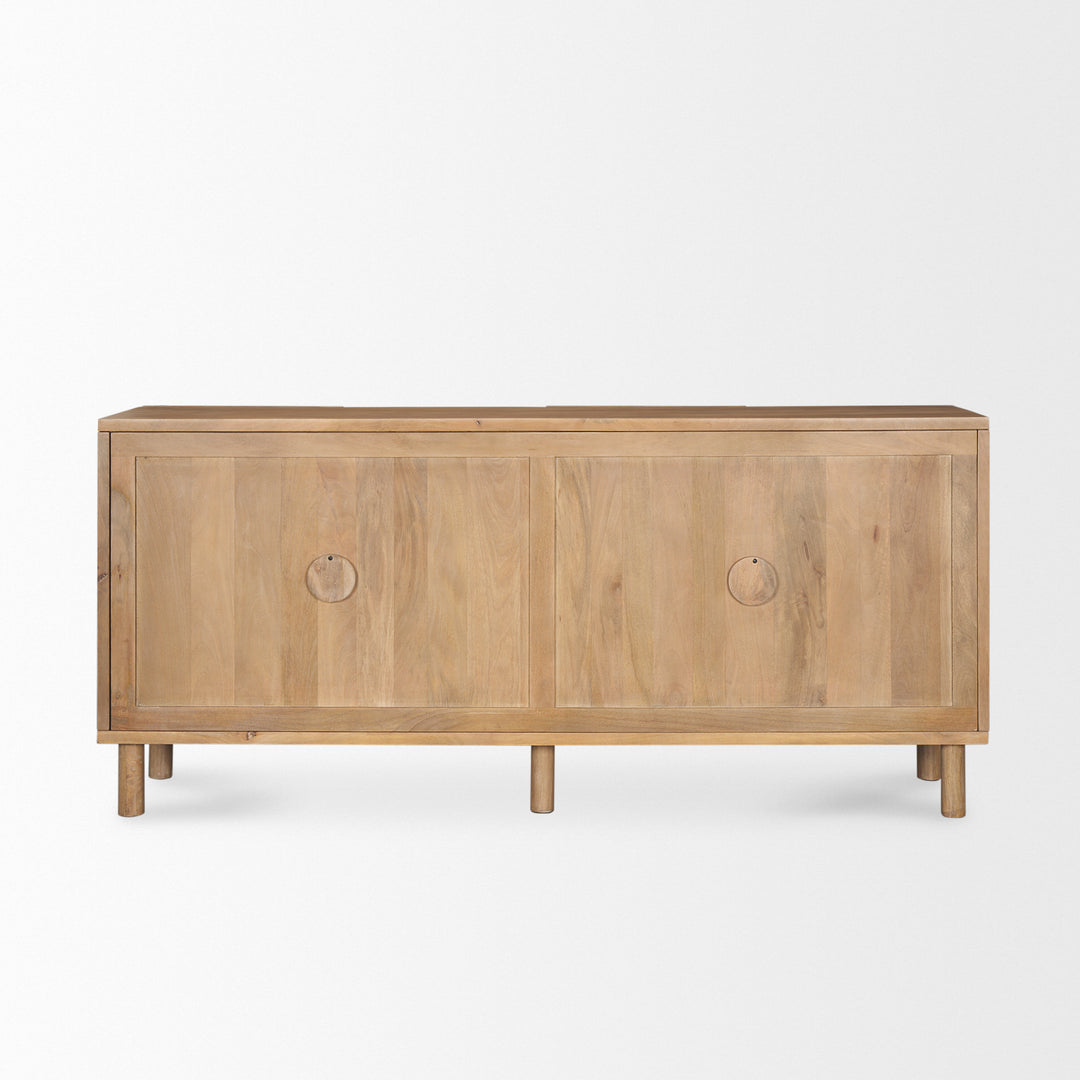 Heera Light Brown Diamond w/ Shelf Motif Sideboard Dining Room Mercana