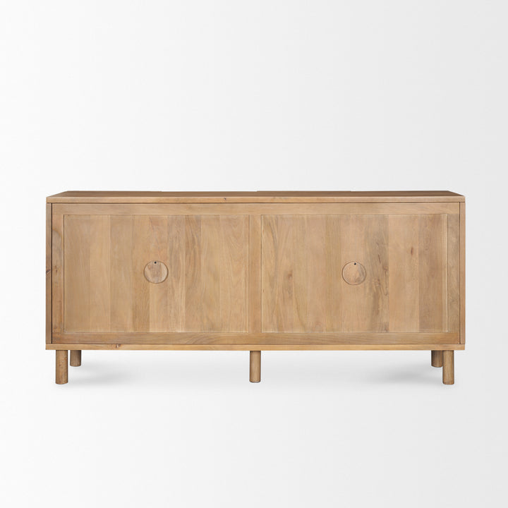 Heera Light Brown Diamond w/ Shelf Motif Sideboard Dining Room Mercana