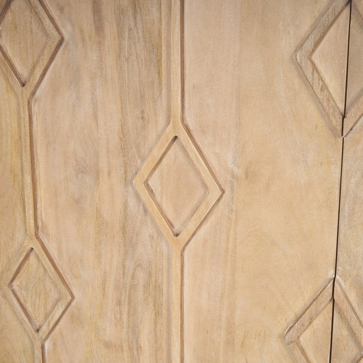 Heera Light Brown Diamond w/ Shelf Motif Sideboard Dining Room Mercana