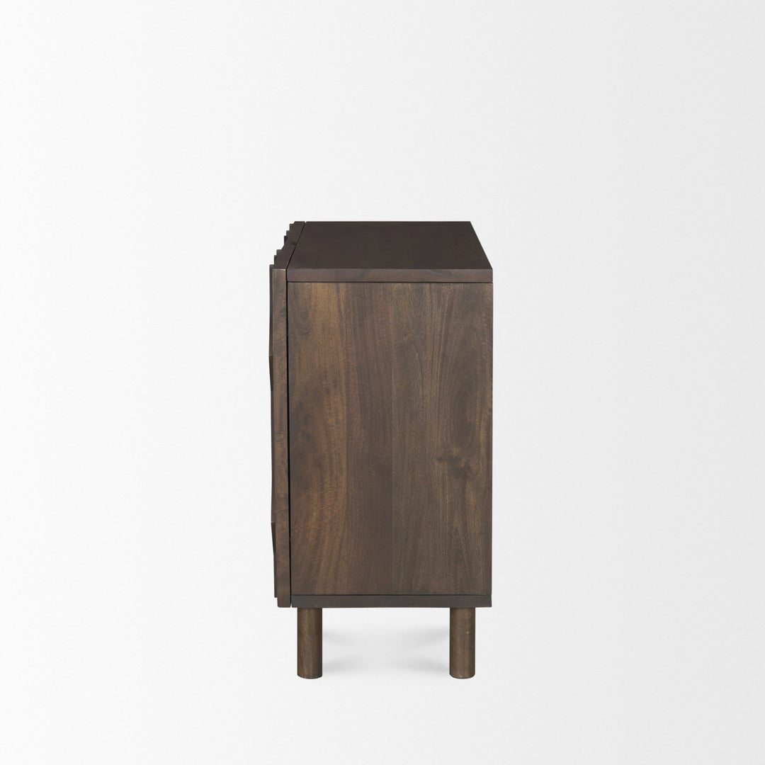 Heera Dark Brown Diamond Motif w/ Shelf Accent Cabinet Decor Mercana