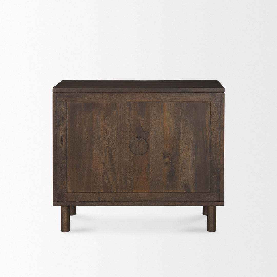 Heera Dark Brown Diamond Motif w/ Shelf Accent Cabinet Decor Mercana