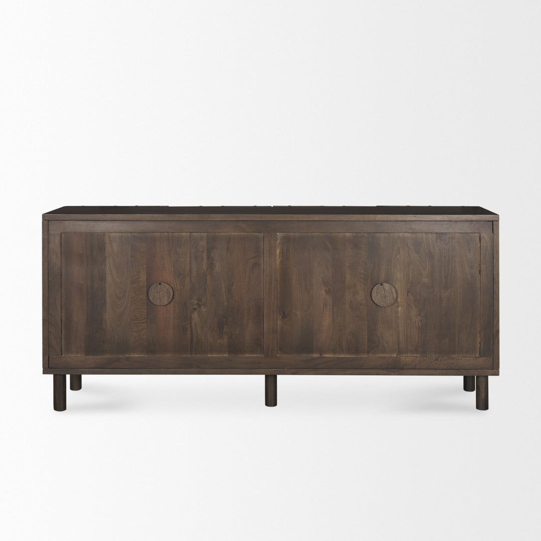 Heera Dark Brown Diamond Motif w/ Shelf Sideboard Dining Room Mercana