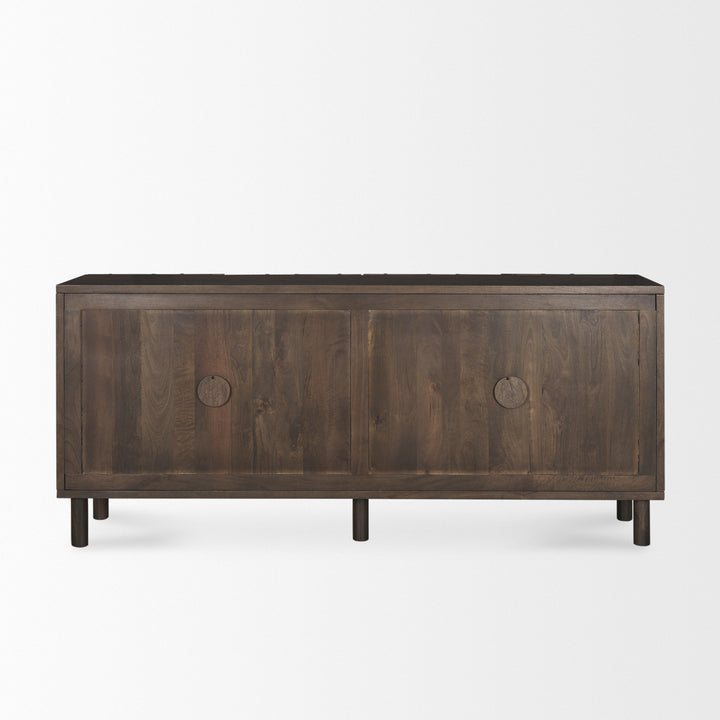 Heera Dark Brown Diamond Motif w/ Shelf Sideboard Dining Room Mercana