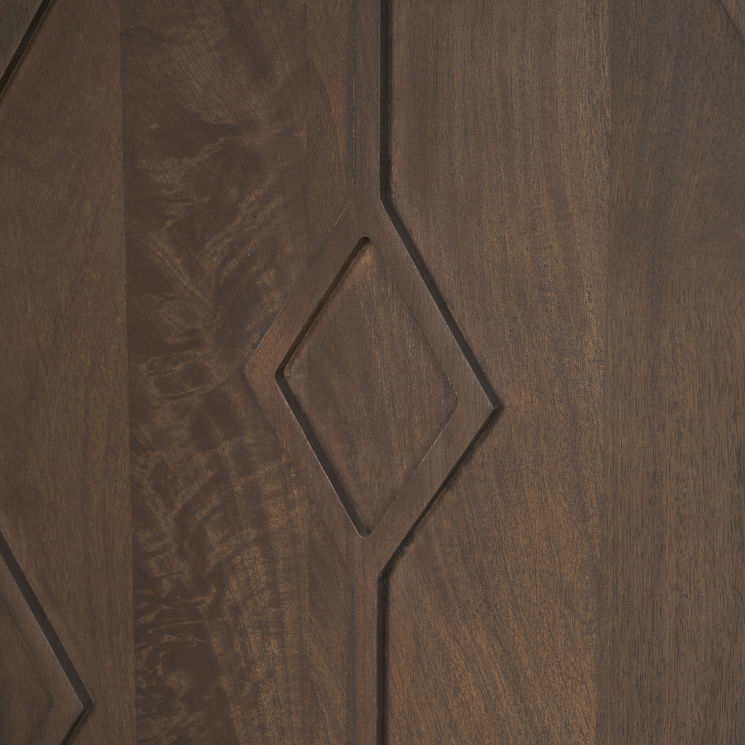 Heera Dark Brown Diamond Motif w/ Shelf Sideboard Dining Room Mercana