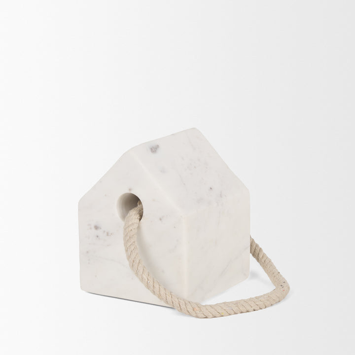 Raena White Marble House Door Stopper Decor Mercana