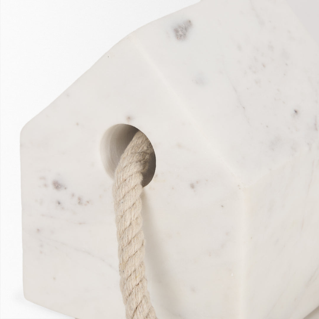 Raena White Marble House Door Stopper Decor Mercana