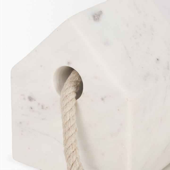Raena White Marble House Door Stopper Decor Mercana