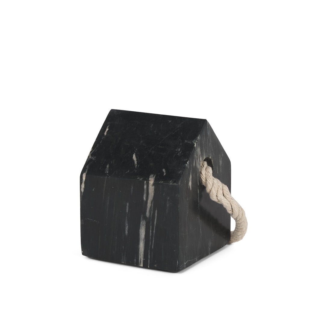 Raena Black Marble House Door Stopper Decor Mercana