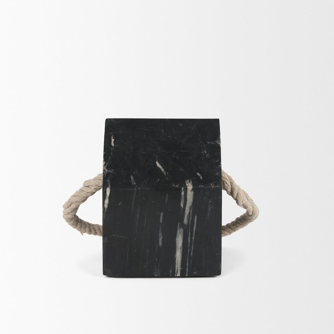 Raena Black Marble House Door Stopper Decor Mercana