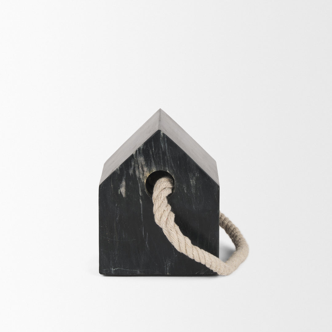 Raena Black Marble House Door Stopper Decor Mercana