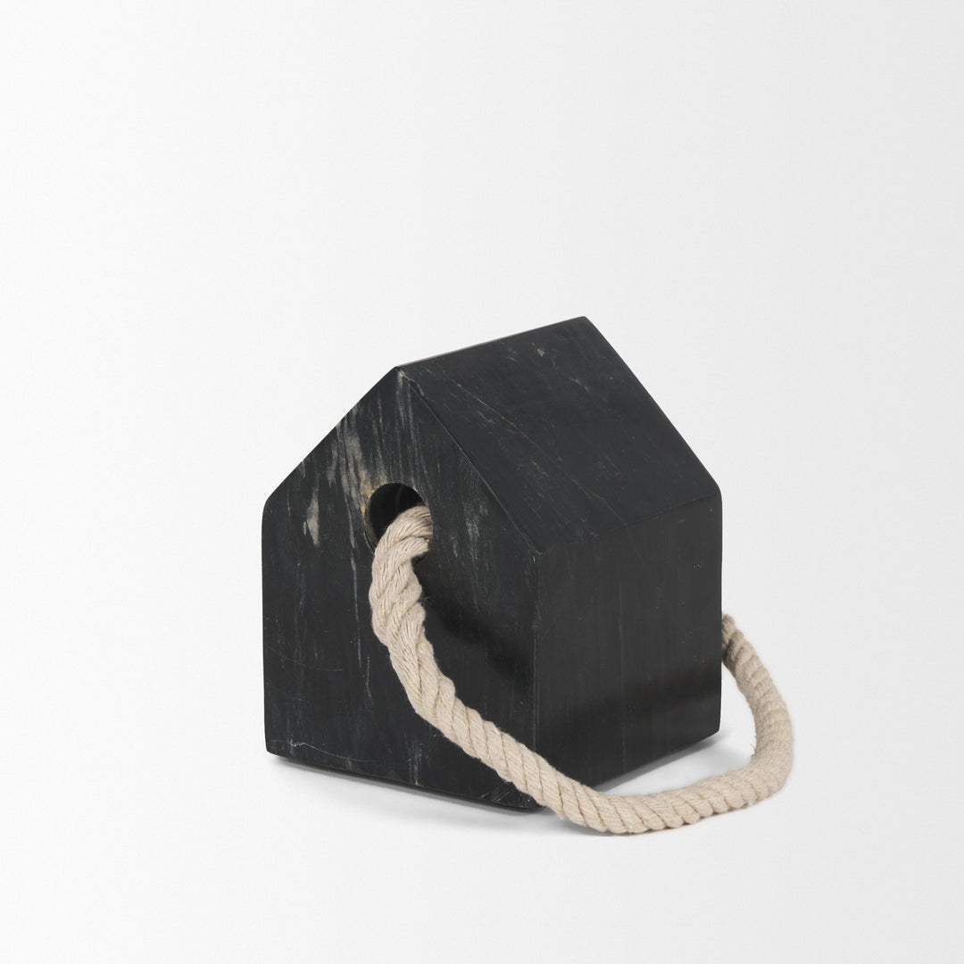 Raena Black Marble House Door Stopper Decor Mercana