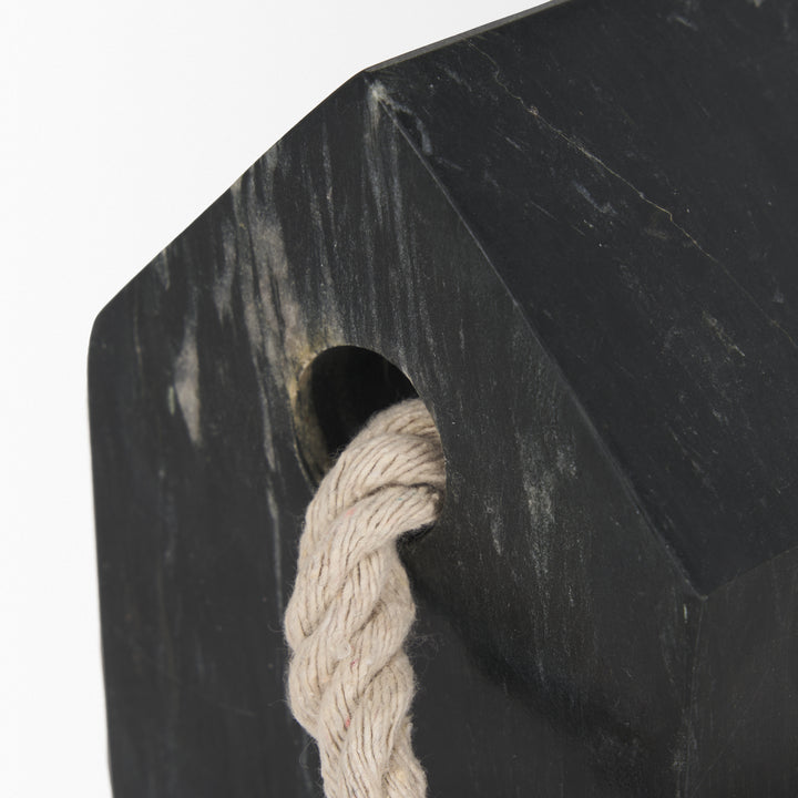 Raena Black Marble House Door Stopper Decor Mercana