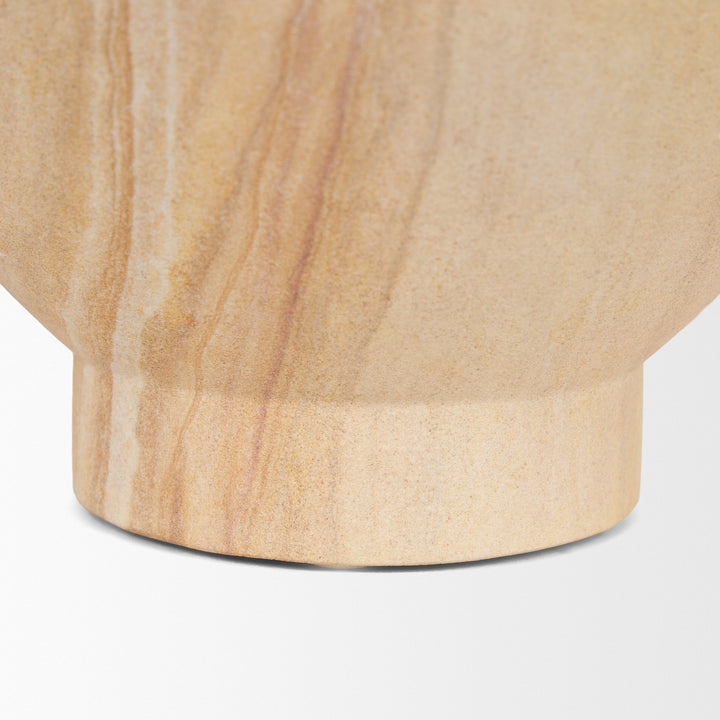 Ramira Beige Sandstone Decorative Pedestal Bowl Decor Mercana