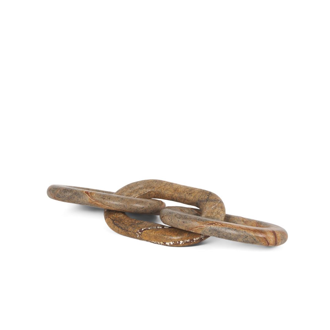 Reinir Red-Brown Marble Chain Link Decorative Object Decor Mercana