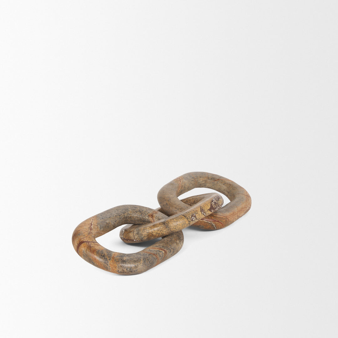 Reinir Red-Brown Marble Chain Link Decorative Object Decor Mercana