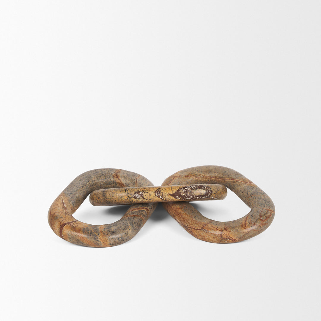 Reinir Red-Brown Marble Chain Link Decorative Object Decor Mercana