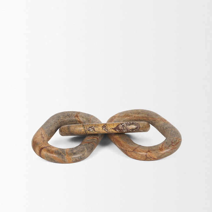 Reinir Red-Brown Marble Chain Link Decorative Object Decor Mercana