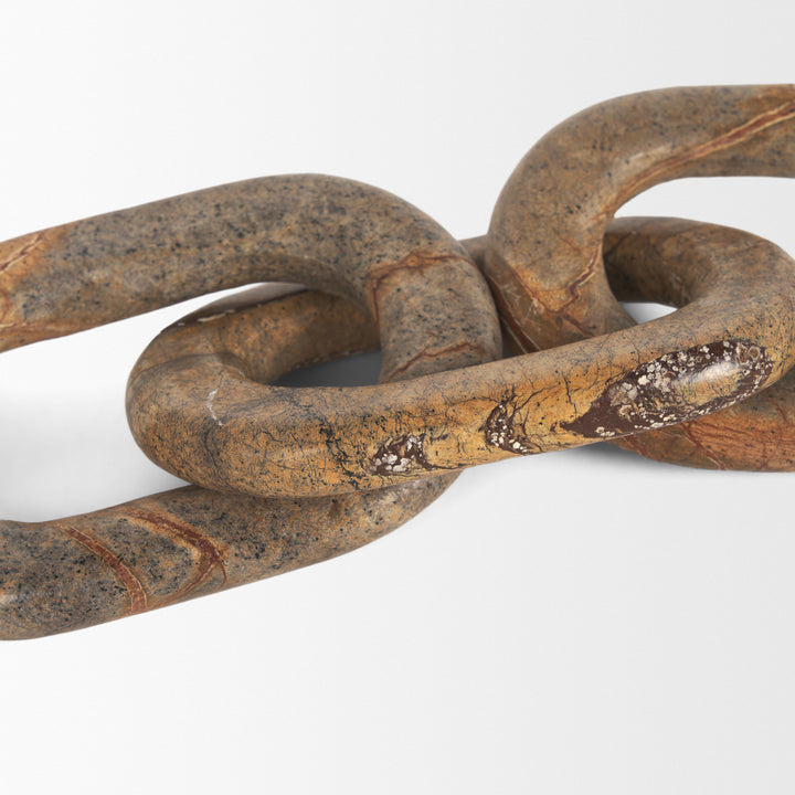 Reinir Red-Brown Marble Chain Link Decorative Object Decor Mercana