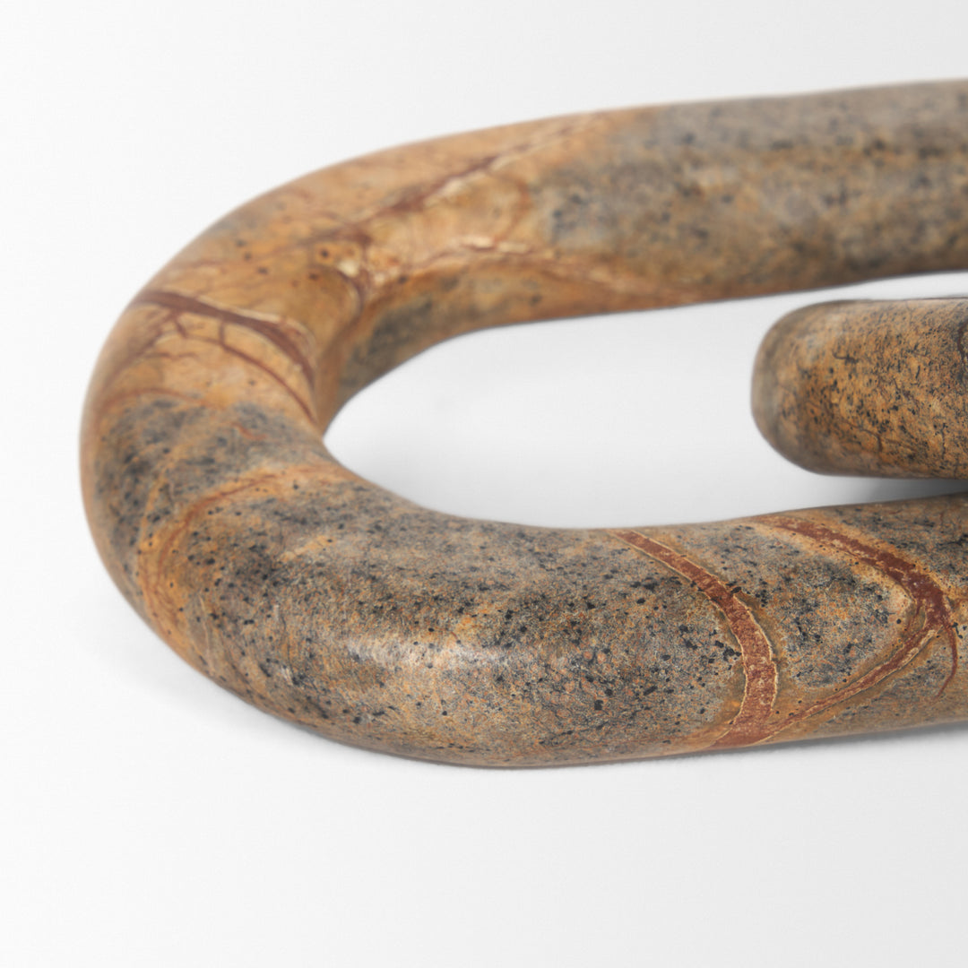 Reinir Red-Brown Marble Chain Link Decorative Object Decor Mercana