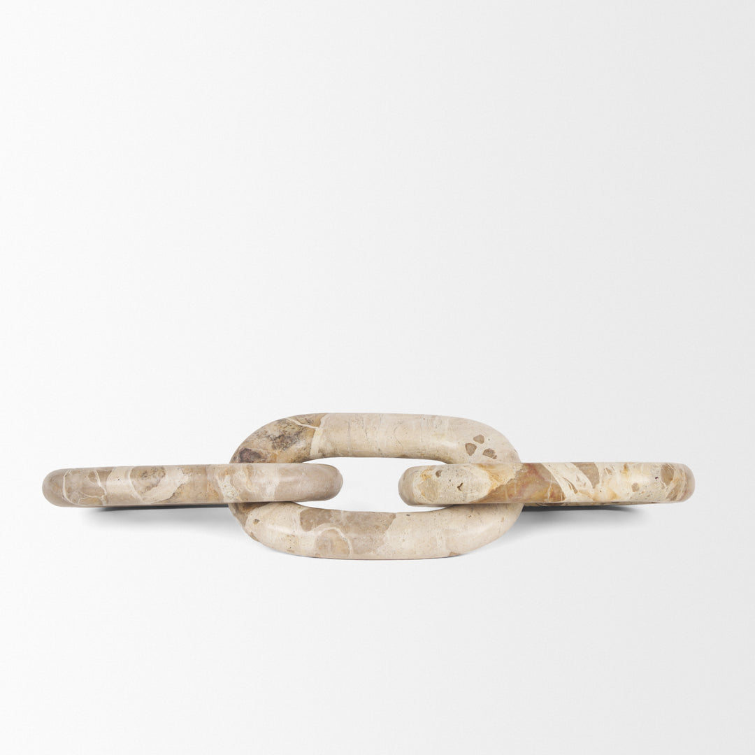 Reinir Beige Marble Chain Link Decorative Object Decor Mercana
