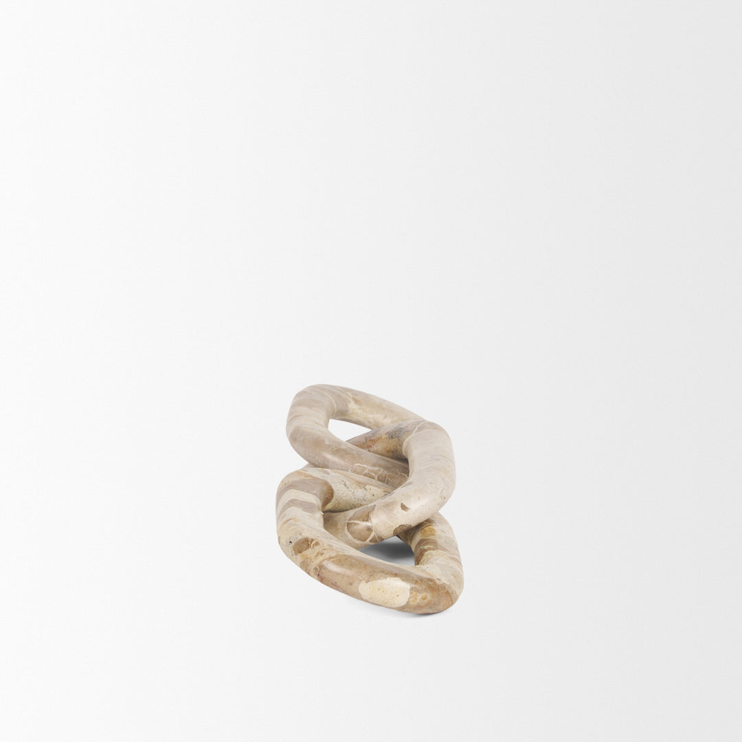 Reinir Beige Marble Chain Link Decorative Object Decor Mercana