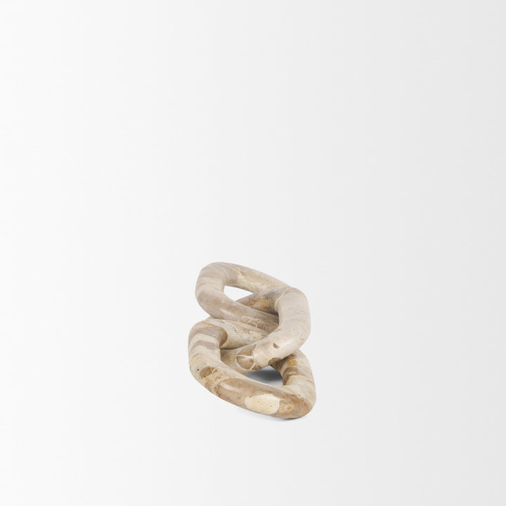 Reinir Beige Marble Chain Link Decorative Object Decor Mercana