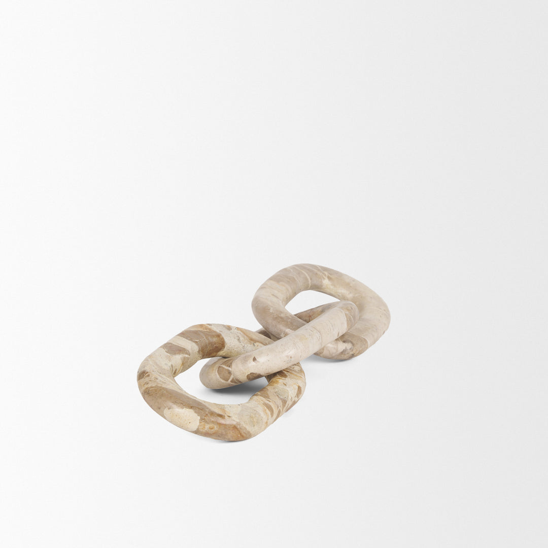 Reinir Beige Marble Chain Link Decorative Object Decor Mercana