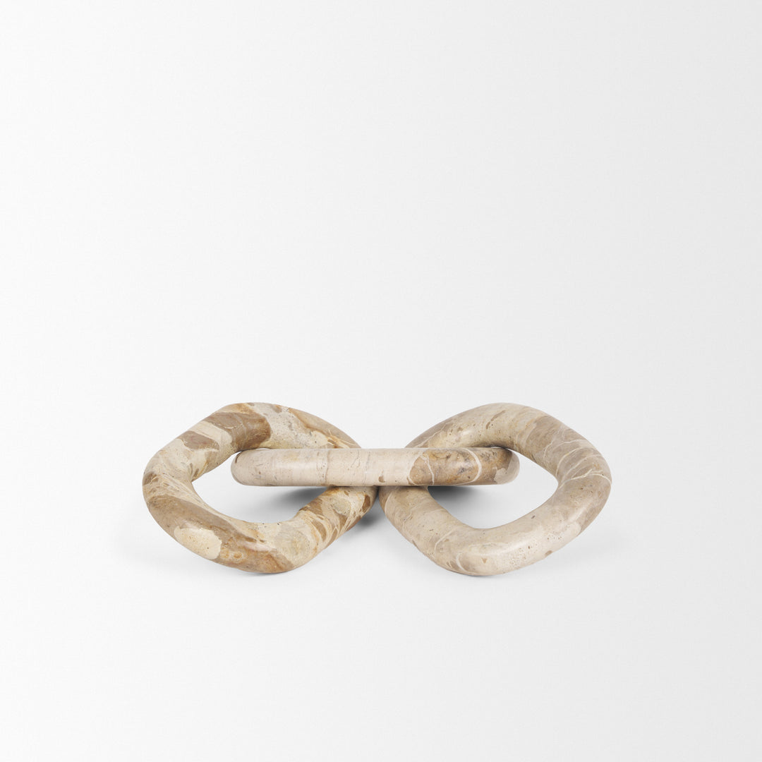 Reinir Beige Marble Chain Link Decorative Object Decor Mercana