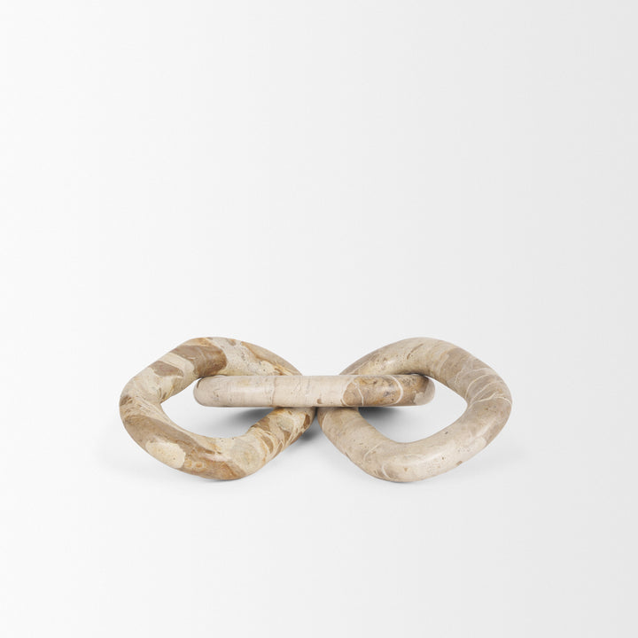 Reinir Beige Marble Chain Link Decorative Object Decor Mercana