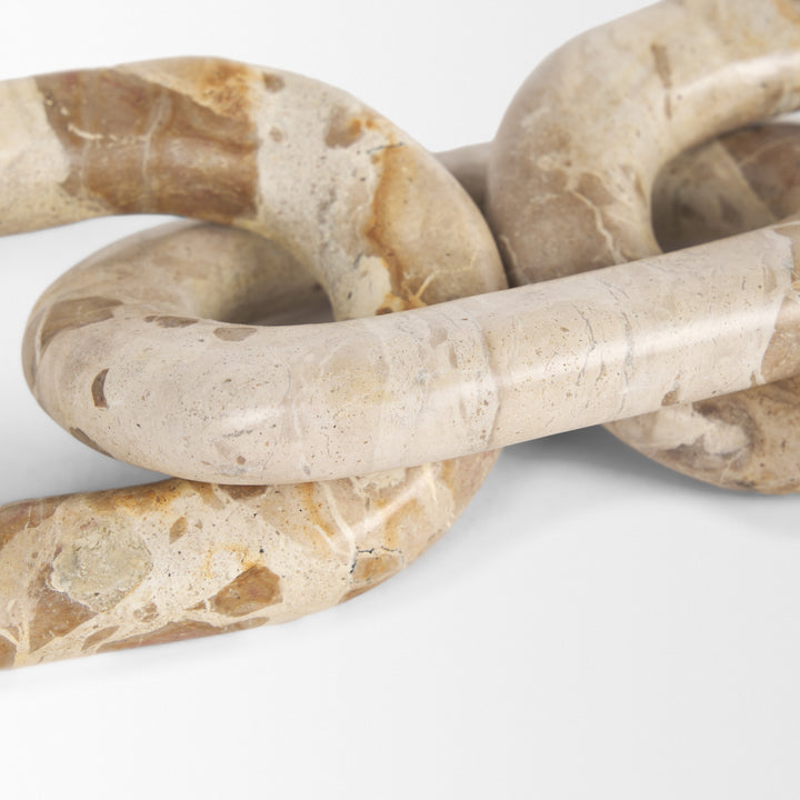 Reinir Beige Marble Chain Link Decorative Object Decor Mercana