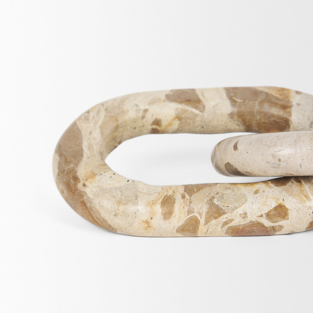 Reinir Beige Marble Chain Link Decorative Object Decor Mercana