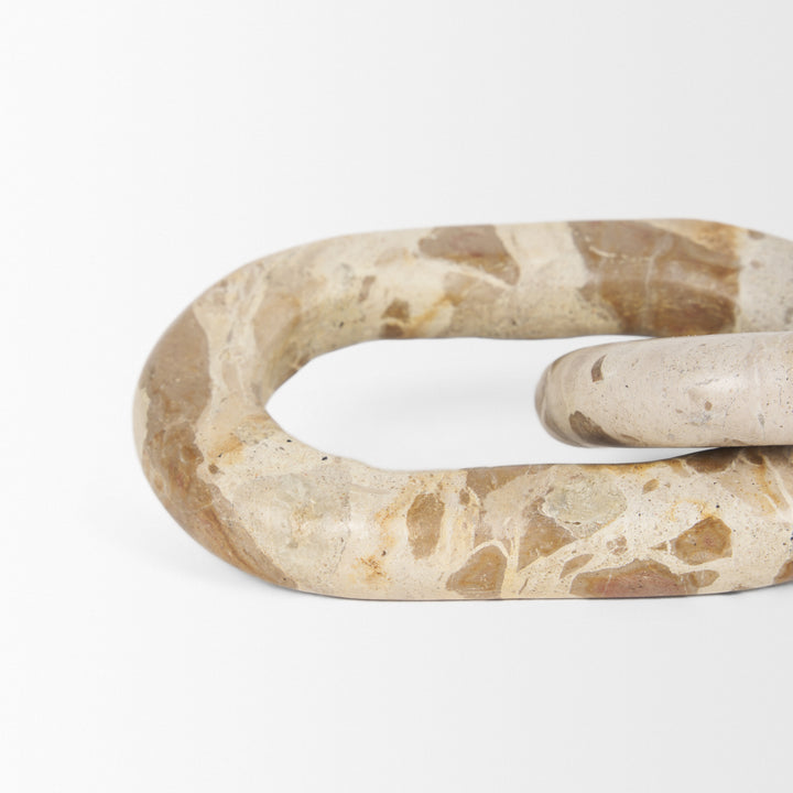 Reinir Beige Marble Chain Link Decorative Object Decor Mercana
