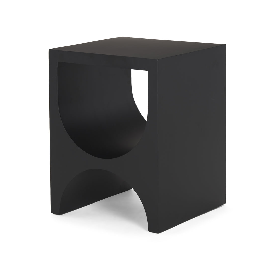 Sobi Matte Black Square Metal Side Table Living Room Mercana