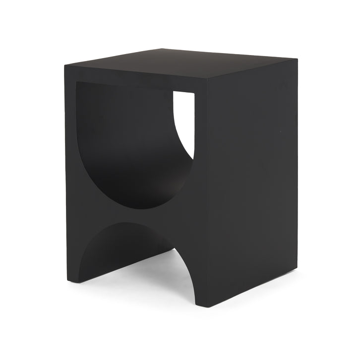 Sobi Matte Black Square Metal Side Table Living Room Mercana