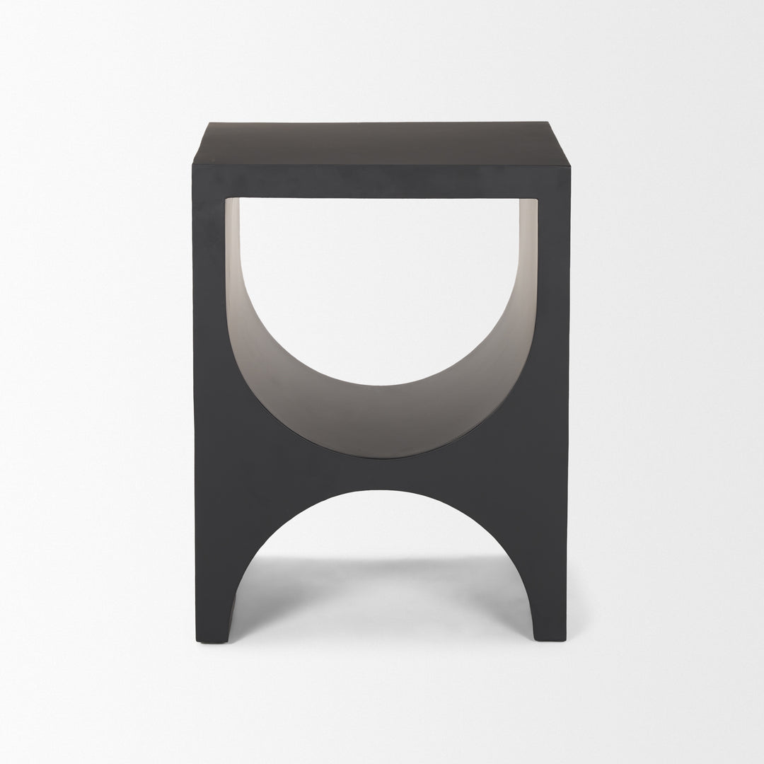 Sobi Matte Black Square Metal Side Table Living Room Mercana